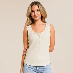 4 For 30$ 🧞‍♀️🧞‍♀️🧞‍♀️OAK + FORT Cream Linen Blend Tank